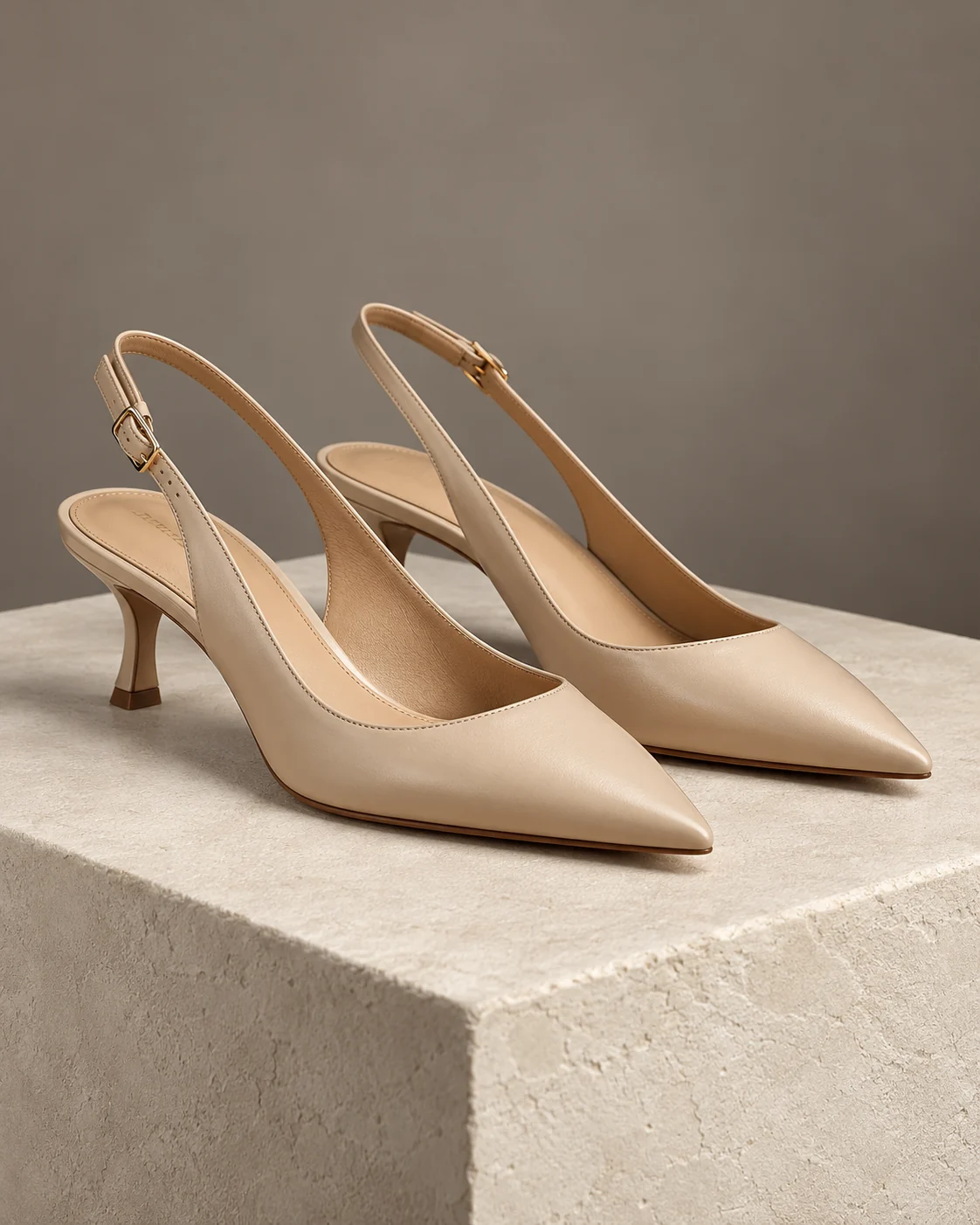 Leather Slingback Heels