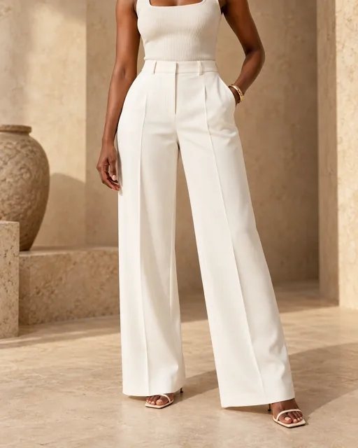 Tailored Wide Leg Trousers